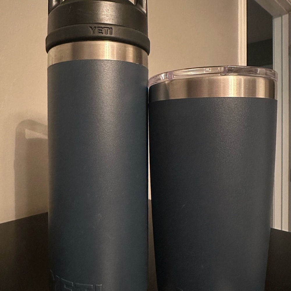 Like New YETI Navy Drinkware Duo Thermos and Tumbler